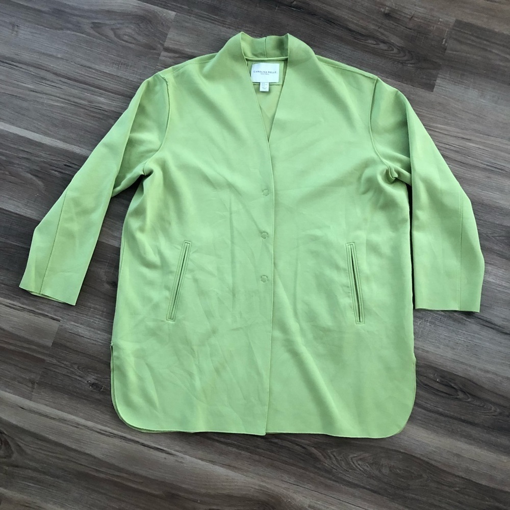 CAROLINA BELLE Womens lime/avocado
Green Front Snap Button Cardigan size XL